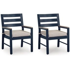 Mabry Shores Driftwood Performance Fabric Outdoor Arm Chair with Cushion Set of 2