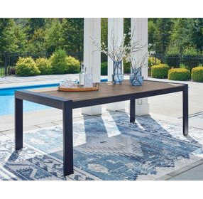 Mabry Shores Navy Blue and Driftwood 88" Rectangular Outdoor Dining Table