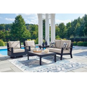 Mabry Shores Driftwood Performance Fabric Outdoor Swivel Glider Lounge Chair with Cushion