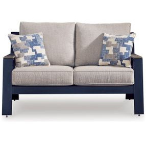 Mabry Shores Driftwood Performance Fabric 58" Outdoor Loveseat with Cushion