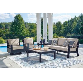 Mabry Shores Driftwood Performance Fabric 83" Outdoor Sofa with Cushion
