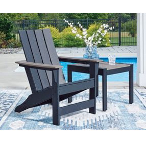 Mabry Shores Navy Blue and Driftwood Outdoor Adirondack Chair
