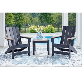 Mabry Shores Navy Blue and Driftwood Rectangular Outdoor End Table