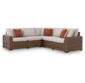 Angel Island Beige Performance Fabric Outdoor Modular Sectional