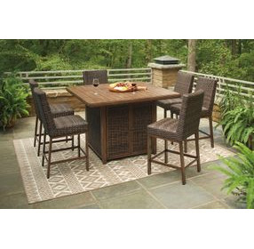 Paradise Trail Medium Brown 5 Piece Outdoor Dining Set