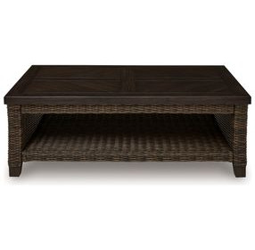 Drakes Beach Dark Brown Rectangular Outdoor Occasional Table Set