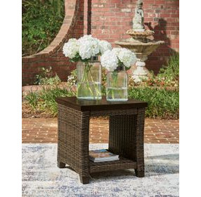 Drakes Beach Dark Brown Square Outdoor End Table