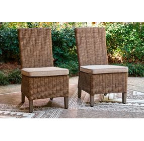 Carmel Bay Beige Side Chair with Cushion Set of 2