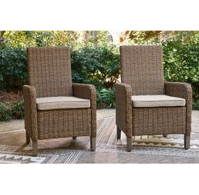Carmel Bay Beige Arm Chair with Cushion Set of 2