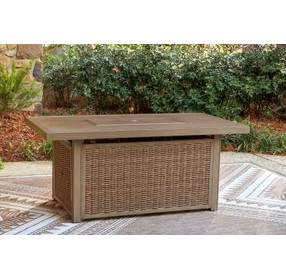 Carmel Bay Beige Outdoor Fire Pit Table
