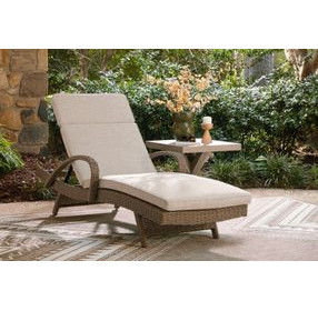 Carmel Bay Beige Chaise Lounge with Cushion