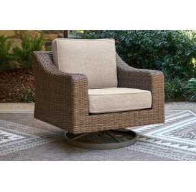 Carmel Bay Beige Swivel Lounge with Cushion