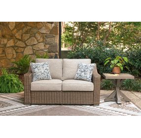 Carmel Bay Beige Outdoor Loveseat with Cushion