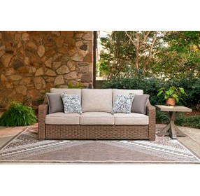 Carmel Bay Beige Outdoor Sofa with Cushion