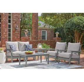 Lone View Bay Gray Performance Fabric 54" Outdoor Loveseat with Cushion