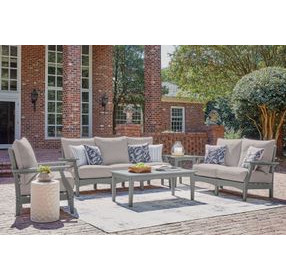 Lone View Bay Gray Performance Fabric Outdoor Living Room Set