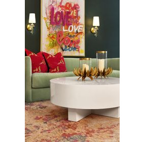 Oslo White Lacquer 42" Round Coffee Table