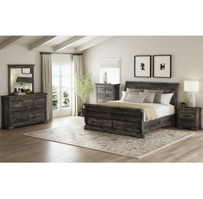 Hyde Charcoal Full Sleigh Storage Bed
