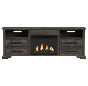 Hyde Charcoal 71'' TV Stand with Fireplace Insert