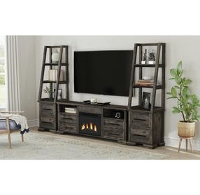 Hyde Charcoal 71'' TV Stand with Fireplace Insert