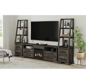 Hyde Charcoal 82'' TV Stand with Fireplace Insert