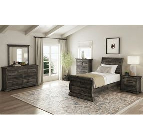 Hyde Charcoal Twin Sleigh Storage Bed