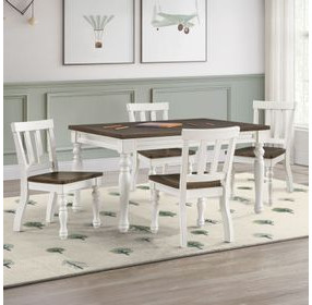 Joanna Brown and Cream Rectangular Kids Dining Room Set