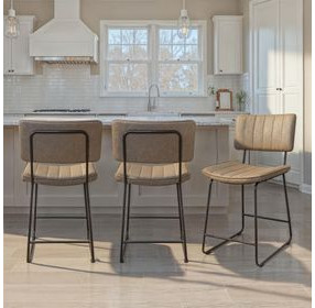 Tribeca Gray Upholstered Counter Height Stool