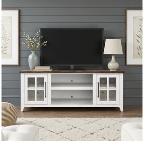Providence White and Bourbon 66" TV Stand