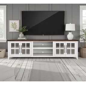 Providence White and Bourbon 96" TV Stand