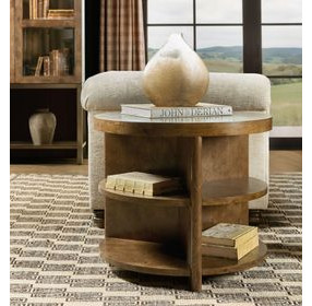 Mosaic Rich Golden Brown Round Mulholland Round End Table