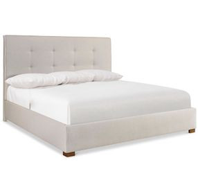 Mason Beige and Lume King Upholstered Panel Bed