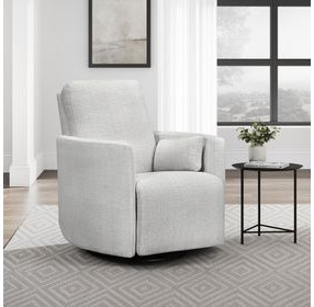Trenton Acadia White Manual Swivel Glider Recliner with Pillows