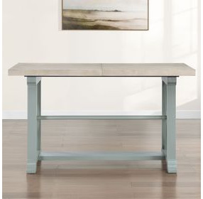 Darcy Beige and Mint Green 82" Extendable Rectangular Counter Height Table