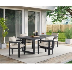 Fresca Dark Gray 77" Outdoor Rectangular Dining Table