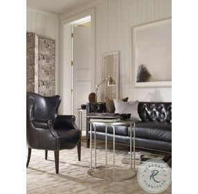 Thaxton Charcoal Faux Shagreen And Silver Leaf End Table