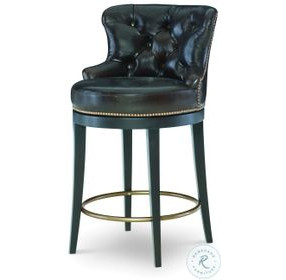 Forte Brown Aniline Leather Swivel Counter Height Stool