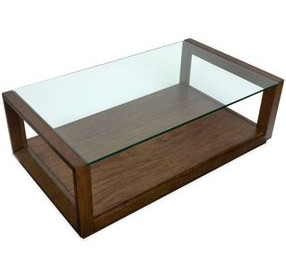 Sebastian Cinnamon Rectangular Glass Top Cocktail Table