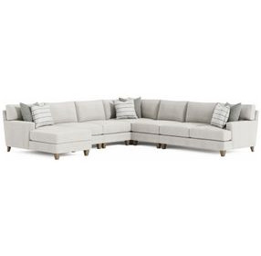 Mila Beige 6 Piece Modular Sectional with Pillows