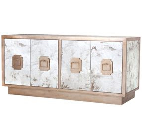 Ponti Silver Leaf 60" Console table with 4 Doors