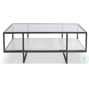 Harlow White Travertine And Bronze Square Occassional Table Set