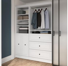 Versatile White 61'' Storage Wardrobe