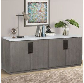 Pure Modern Soft Moonstone Credenza With Quartz Top