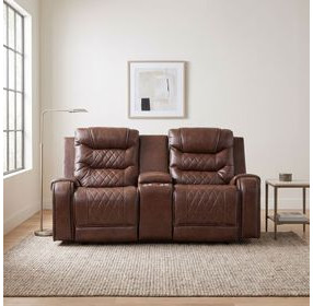 Putnam Brown Double Glider Reclining Loveseat