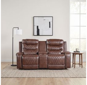 Putnam Brown Power Double Reclining Loveseat