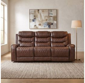 Putnam Brown Power Double Reclining Sofa