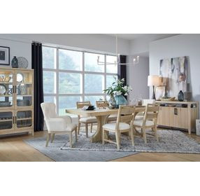 Somerset Butternut 4 Door Glass Top Sideboard