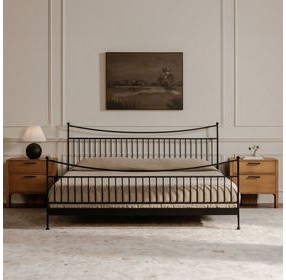 Monet Black Queen Metal Bed