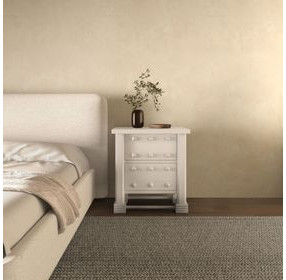 Clement Whitewashed 2 Drawer Nightstand