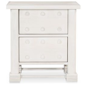 Clement Whitewashed 2 Drawer Nightstand